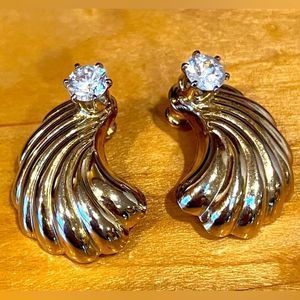 5/$25 earrings in gold with diamonds (costume jewelry)